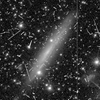 Features in the VIS First Light image. Here: a spiral galaxy seen edge-on